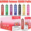 AIVONO FATMAN PULD 15K 15000 PULDS VAPE DISPOBLE ELEKTRONISKA CIGARETTER 0% 2% 3% 5% 24 ML Förfylld POD MESH COIL 600MAH RECHAREBLEABLE BATTERY PEN