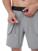 Homens leves Shorts Patchwork Cordão Cintura Elástica Quick Dry Joelho LG Gym Shorts Homens Treino Casual com Pacotes 41xv #