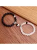 Bracelets assortis en forme de cœur d'amour extensible, cadeau idéal pour les meilleurs amis, les couples et les membres de la famille, 2 pièces/ensemble