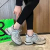nxy Scarpe da papà europee con blocco di colore con suola spessa per versione coreana di inizio primavera da donna Versatile traspirante Casual Mesh Sport da corsa