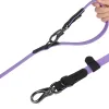 Laisses Laisse de chien à double extrémité réglable avec 2 crochets laisses pour animaux de compagnie en plein air entraînement à la marche corde de Traction accessoires pour animaux de compagnie