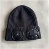 Beanie / Skull Caps CP Compagny Hat Bonnet Company Mens Dos lentes Invierno Sombreros de punto Gafas de piedra Gafas Hombres Gorros Skl Drop Entrega Otsru