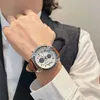 Orologio da uomo alla moda europea e americana edizione coreana multifunzionale bello cintura impermeabile studente tre occhi casual non meccanico