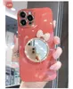 For Iphone 14 X Xr Xs 11 12mini 13 15 Pro Max Mirror Phone Case Diamond Shockproof Soft Tpu Make Up Mobile Phone Cover F0013