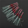 708090PCS Casting Metal Jig Assist Fishing Hook Powolne Jigging Bass Bass Haczyka kolczastowa ryba wiązanie pióra Flashera 240313