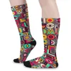 Chaussettes gothiques avec lettres abstraites pour femmes et hommes, bas imprimés Graffiti, doux et doux, Sports de plein air, Design antidérapant, cadeau