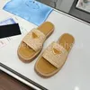 Women Beach Slippers Designer Slides Fashion Sandals Thick Bottom Braid Shoes Alphabet Lady Platform Roman Sandals With box size 35-41