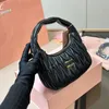 Evening Bag Womens Designer Mui Shoulder Luxury Handbag Under Armpit Crossbody Zipper Closure Soft Leather Mini Black Beige Metal Lettering Holiday