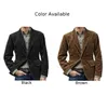 Mens Autumn and Winter Retro Polyester Ultra-Thin Button Set Jacket Business Jacka Casual Fashion Solid Color Set 240326