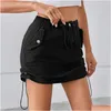 Jupes Denim jupe courte Dstring taille élastique été Y chemises femmes vêtements grande taille S M L Xl Xxl noir livraison directe vêtements femmes Ottsy