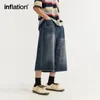 Inflation Blau Weites Bein Jeans Shorts Männer Schnurrbart-effekt Wed Denim Shorts Plus Größe j8Kc #