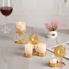 キャンドルホルダー1PC Eid Mubarak Decorations Table Centerpieces Candlestick Candlestand Holiday Partyのテーブルセンターピースのムーンキャッスルホルダー2024