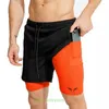 Mens shorts Mens Sports 2 i 1 Running Double Layer Quick Dry Jogging Fitness Bodybuilding Gym Training Short P