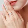 Cluster Rings S925 Sterling Silver Full Set Sugar Diamond Ring for Women's Fashion Instagram Stängd mun