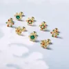 Stud Earrings Ins Creative Snowflake Earring Vintage Gold-plated Color Zircon For Women Girls Fashion Christmas Piercing Jewelry