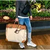 Large Hac Handbag Luxury 50cm Man Totes Designer for Men Toppest Fully Handmade Quality Purse Leather+canvas Wax Line Stitching Wholesale Bk Genuine Leather