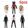 Action Toy Figures 6/8/10/12PCS Skibidi Toilet Figure Action PVC Model High-quality Toy Desk Decor Collection Childrens Birthday Gifts T240325