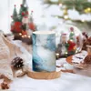 Blue Marble Flickering Flameless Candles Battery Operated with Remote Timer,Tea Light Candles LED Pillar Votive Candles Set of 2 for Outdoor Indoor Decorations