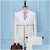 Costumes pour hommes Blazers Hommes sur mesure robe de mariée marié pantalon blazer affaires haut de gamme pantalon classique Sa07-59599 Drop Delivery A Dhuvg