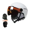 MOON-casque de ski avec lunettes intégralement moulées PC et EPS haute qualité Sports de plein air Ski Snowboard et planche à roulettes 240322