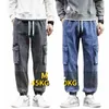 Plus Size Heren Cargo Jogger Jeans Hip Hop Streetwear Meerdere Zakken Uitgerekt Cott Casual Denim Broek Baggy Broek 8XL d1ir #