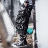 Tiger Stripe Print Camoue Cargo Pants Mens Safari Calças Streetwear Múltiplos Bolsos Homens Jogger Calças Táticas Militares P2mX #