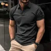 Herr t-shirts 2023 sommar ny herr casual short-slved polo shirt office mode lapel t-shirt herrar andningsbar polo skjorta herr kläder t240325