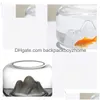 Akvarier Creative Snow Mountain Gold Fish Tank Simple Hushållsglas Tablett Rund Mini Aquarium vardagsrum Liten dekoration Drop Dhvyu