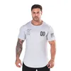 summer New breathable Leisure sports men Round collar t-shirt Tight Muscle cott bodybuilding tee shirts tops gyms M8yF#