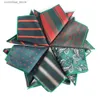 Handkerchiefs The new green patterned pocket square is suitable for men women flat chest towels weddings gentlemen Hanky mens sets and handheld chief pocket towels Y