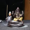 Brännare elefant gud ganesha back flow censer lila lera buddhist hem dekor rökelse brännare lera te husdjur budda dekorativo grossist