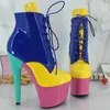 Dance Shoes Women 17CM/7inches PU Upper Plating Platform Sexy High Heels Ankle Boots Pole 022