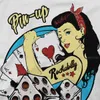Rockabilly Pin Up Girl Sock Hop Rocker Vintage Classic Rock and Roll Musica Colletto tondo Maglietta Tessuto Basic T Shirt Uomo u66Y #
