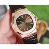 Aaaa pp5711 40 mm męskie zegarki automatyczne mechaniczne zegarek z powrotem przezroczystą niebieską tarczę pp5711 9015 sport Pake691 Montres de Luxe