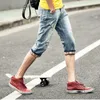 Summer 2022 Zużycie zerwana dziura dżinsowe spodnie męskie koreańskie szczupłe stopy Ultra cienkie dżinsowe spusty spustowe młodzież capri jean men i9id##