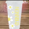 wholesale 24oz/710ml Custom Plastic Mugs Tumbler Reusable Clear Drinking Flat Bottom Pillar Shape Lid Straw Cups mug