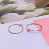 Hoop Huggie A true pure 18K rose gold ring is the best gift for women. Lucky carved diagonal bead round earrings 24326