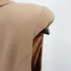 カジュアルドレスハイストリート滑走路2024 ESTデザイナードレス女性のノースリーブライオンボタンダブルブレストノッチ付きカラー