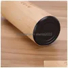 Water Bottles Bamboo Stainless Steel Vacuum Mug Car Straight Bottle Purple Clay Liner Handy Tumbler Business Gift Drop Delivery Home Dhkoc