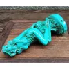 Sculpturen Handgesneden Groen Chinees Natuurlijk Turquoise Standbeeld Karakter Schoonheid Exquise