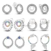 Hoop Huggie New Fashion 925 Sterling Silver Double Ring Earrings Suitable for Women Sparkling Zircon Perforated Earrings Exquisite Engagement Jewelry 240326