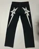 Dżinsy streetwearu Y2K Hip Hop Star Graphic Print workowane dżinsy czarne spodnie męskie damskie harajuku gotycka wysoka talia szerokości spodni 240318
