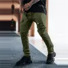 2022 bolsos laterais masculinos carga harem calças zíper preto hip hop casual masculino joggers calças fi casual streetwear calças u4tM #
