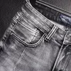 Streetwear Fi Männer Jeans Retro Grau Elastic Slim Fit Zerrissene Jeans Männer Hosen Vintage Designer Casual Denim Hosen Hombre X8z6 #