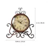 Table Clocks Decorations Desk Clock For Living Room Mantelpiece Iron Case Vintage Style