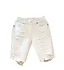 2022 Verano Fi Recortado Pantalones cortos rasgados de los hombres sueltos rectos ocasionales pantalones de mezclilla blancos streetwear hombres novio jeans w5ky #