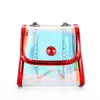 Axelväskor Summer Laser Transparent Bag Multi-Function Chain Leisure All-Match Small Square
