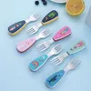 New 2Pcs/Set Special Tableware For Children Who Independently Baby Training To Eat Stainless Steel Spoon Fork Sets