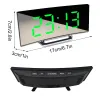 Albums Led Alarm Clock Digital Children Electronic Alarm Clocks Curved Screen Mirror Temperature Clock with Snooze Function Desk Clock