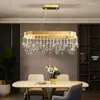 Lustres Oval Candelabro de Cristal Moderno Luxo Sala de Jantar LED Pendurado Luminária Decoração de Casa Cozinha Ilha Regulável Luminária